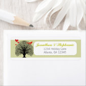  Red Bird Red Hearts Return Address Labels (Insitu)