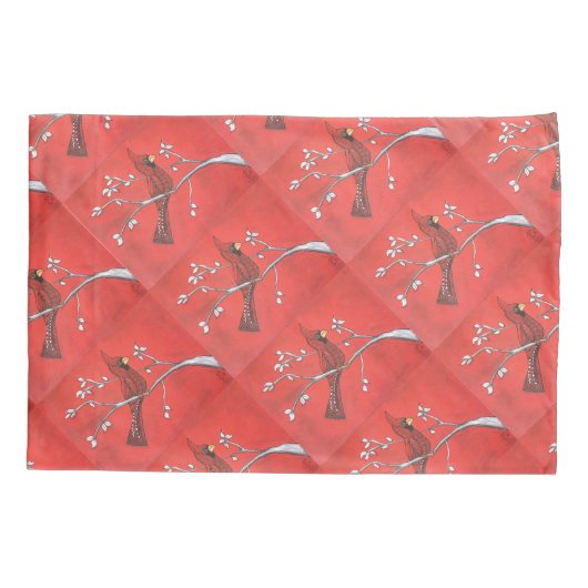 Red Bird Rhapsody Kussensloop (Achterkant)