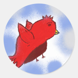 Red Bird Ronde Sticker