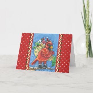 RED BIRD SANTA, GOOD CHRISTMAS CARDINAL FEESTDAGEN KAART
