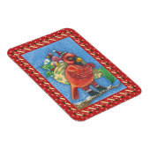 RED BIRD SANTA, GOOD CHRISTMAS CARDINAL MAGNEET (Rechterzijde)