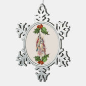Red Bird Snowflake Pewter Kerst Ornament (Rechts)
