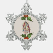 Red Bird Snowflake Pewter Kerst Ornament (Voorkant)