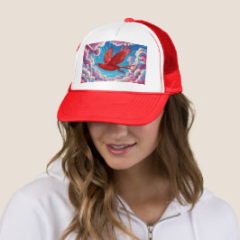 Red Bird Trucker Hat Trucker Pet