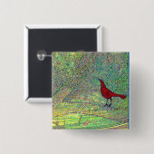 Red Bird Vierkante Button 5,1 Cm (Voorkant /achterkant)