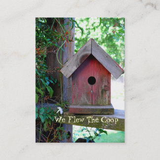 Red Birdhouse Nieuw Adres Visitekaartje