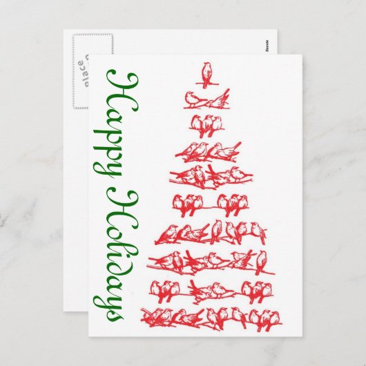 Red Birds Holiday Kaart (Voorkant / Achterkant)