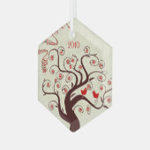 Red Birds Swirl Tree Christmas Ornament (Voorkant links)