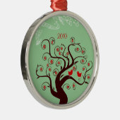 Red Birds Swirl Tree Christmas Ornament (Rechts)