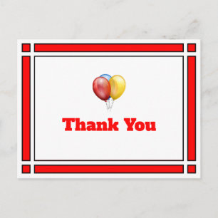 Red Birthday Balloons Dank u Briefkaart