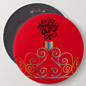 Red Birthday Queen Button (Voorkant /achterkant)