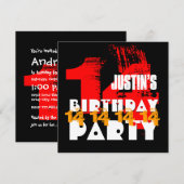 RED BLACK 14th Birthday Party 14 Year Old V06 Kaart (Voorkant / Achterkant)