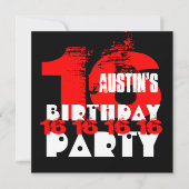 RED BLACK 16th Birthday Party 16 Year Old V08 Kaart (Voorkant)