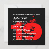 RED BLACK 19th Birthday Party 19 Year Old V11 Kaart (Achterkant)