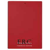Red Black 3-Letter Logo Monogram clipboard Klembord (Achterkant)