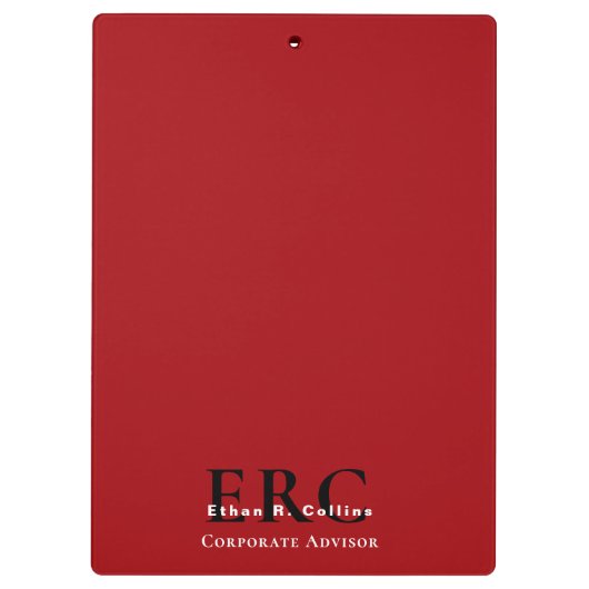 Red Black 3-Letter Logo Monogram clipboard Klembord (Achterkant)