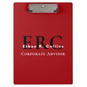 Red Black 3-Letter Logo Monogram clipboard Klembord (Voorkant)