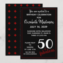 Red Black 50 en Fabulous 50th Birthday Party