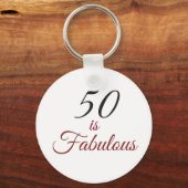Red & Black "50 is verbluffend" 50e verjaardag van Sleutelhanger (Voorkant)