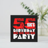 RED BLACK 55th Birthday Party 55 Years Old V18 Kaart (Staand voorkant)