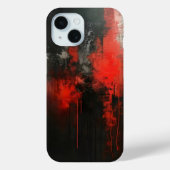Red Black Abstract Art Case-Mate iPhone Case (Achterkant)