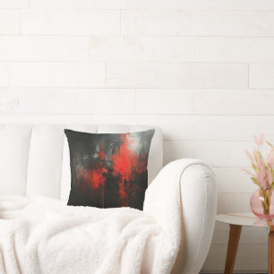 Red Black Abstract Art Kussen
