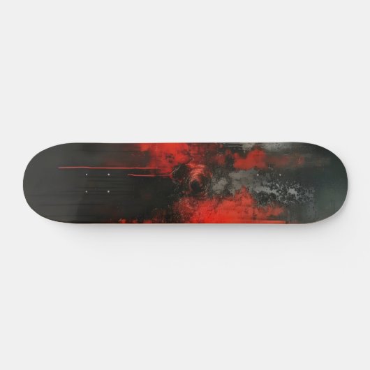 Red Black Abstract Art Persoonlijk Skateboard (Horizontaal)