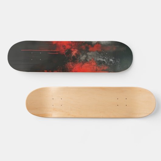 Red Black Abstract Art Persoonlijk Skateboard (Horizontaal)