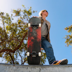 Red Black Abstract Art Persoonlijk Skateboard