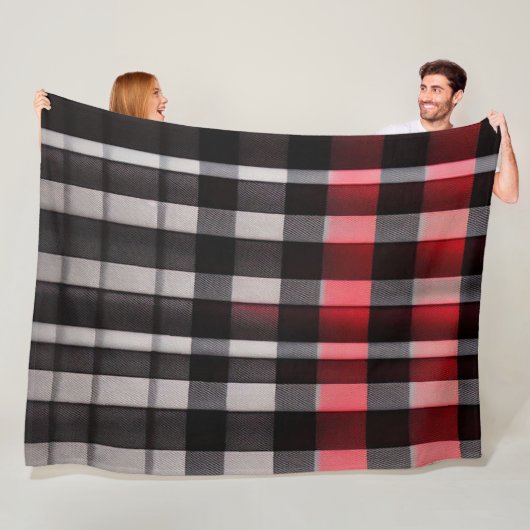 Red Black Abstract Pset Modern Collectie Fleece Deken (In situ)