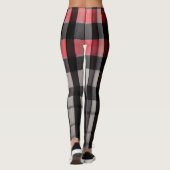 Red Black Abstract Pset Modern Collectie Leggings (Achterkant)