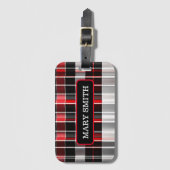 Red Black Abstract Pset Popular Collectie Bagagelabel (Voorkant (verticaal))