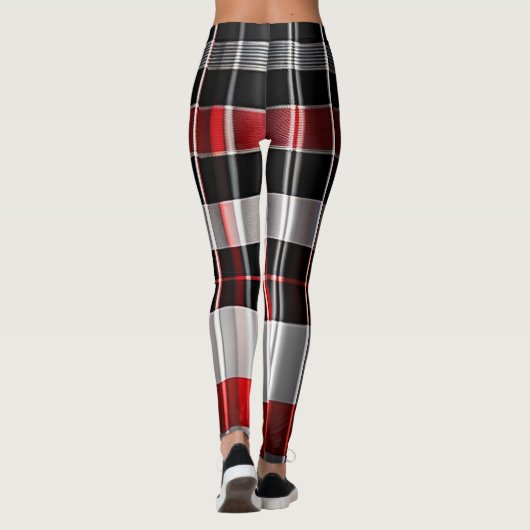 Red Black Abstract Pset Popular Collectie Leggings (Achterkant)