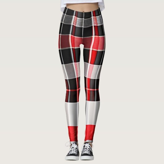 Red Black Abstract Pset Popular Collectie Leggings (Voorkant)