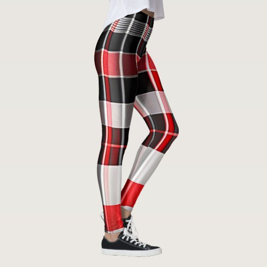 Red Black Abstract Pset Popular Collectie Leggings (Rechts)