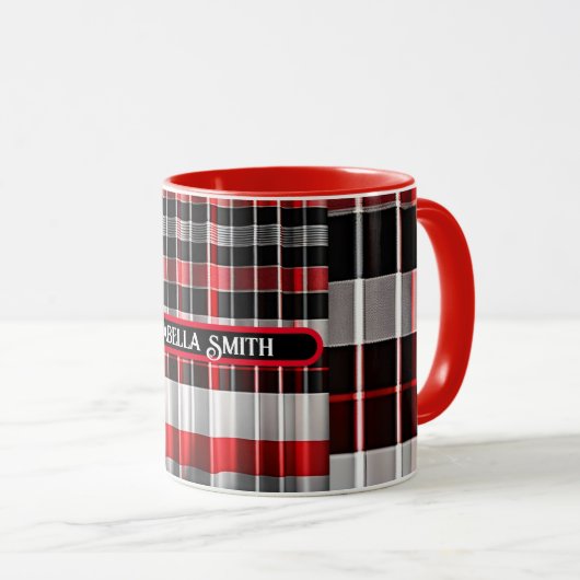 Red Black Abstract Pset Popular Collectie Mok (Voorkant rechts)