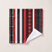 Red Black Abstract Pset Trendy Collectie Bad Handdoek (Wasdoekje)