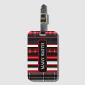 Red Black Abstract Pset Trendy Collectie Bagagelabel (Voorkant (verticaal))