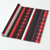 Red Black Abstract Pset Trendy Collectie Cadeaupapier (Uitgerold)
