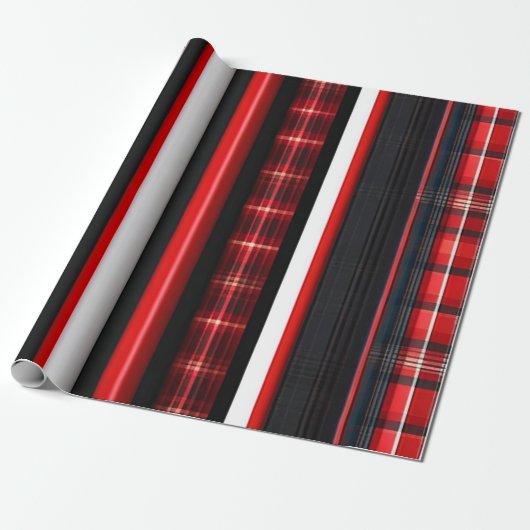 Red Black Abstract Pset Trendy Collectie Cadeaupapier (Uitgerold)