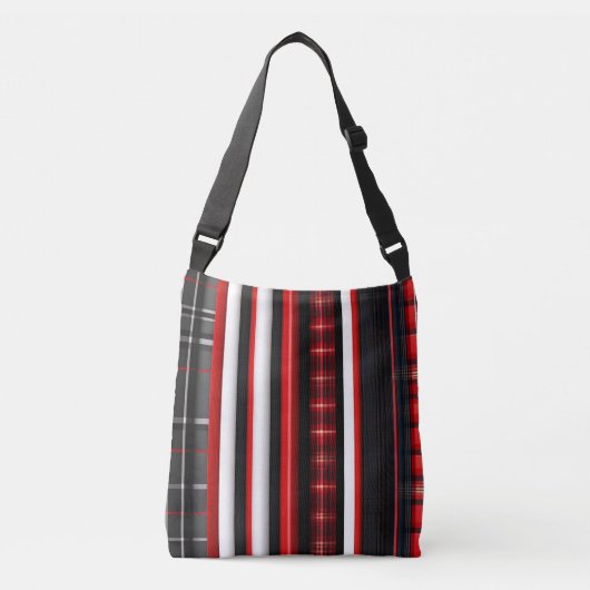 Red Black Abstract Pset Trendy Collectie Crossbody Tas (Voorkant)