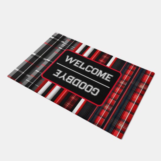 Red Black Abstract Pset Trendy Collectie Deurmat (Schuin)