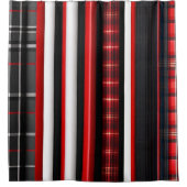 Red Black Abstract Pset Trendy Collectie Douchegordijn (Voorkant)