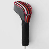 Red Black Abstract Pset Trendy Collectie Golfheadcover (Schuin)