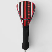 Red Black Abstract Pset Trendy Collectie Golfheadcover (Voorkant)