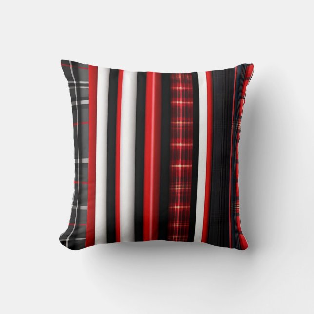 Red Black Abstract Pset Trendy Collectie Kussen (Voorkant)