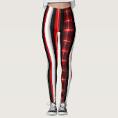 Red Black Abstract Pset Trendy Collectie Leggings (Voorkant)