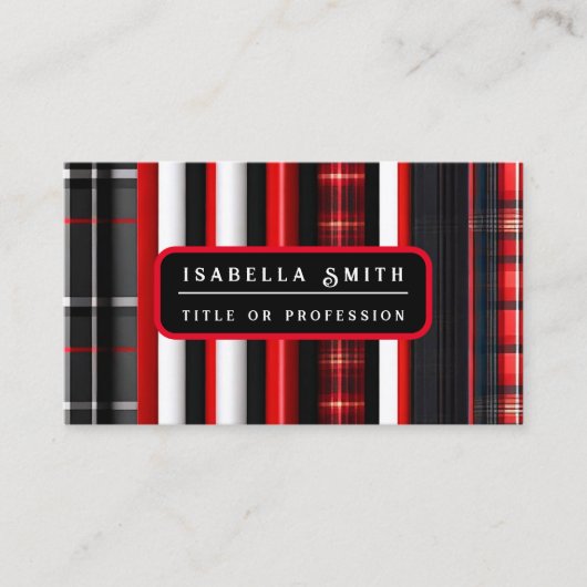 Red Black Abstract Pset Trendy Collectie Visitekaartje (Voorkant)