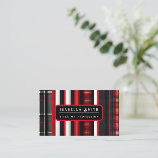 Red Black Abstract Pset Trendy Collectie Visitekaartje (Staand voorkant)