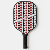 Red Black-afspeelkaartmodellen casino-patroonpatro Pickleball Paddle (Voorkant)